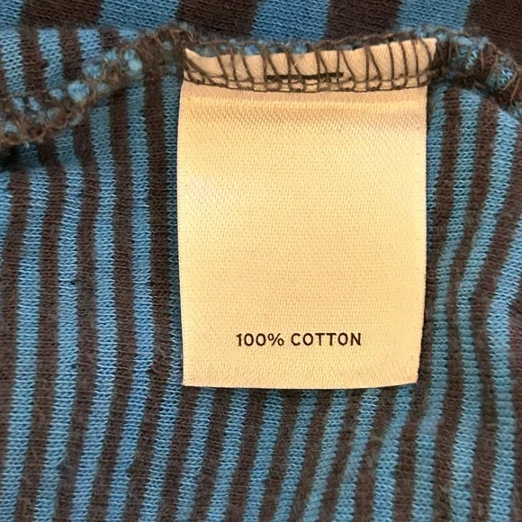 Caslon Women’s Size Large Cotton Knit Blue Stripe One Button relaxed fit Blazer - Picture 7 of 8